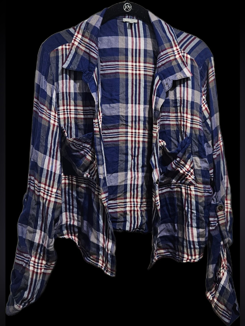 Classic Navy Plaid Women's Lightweight Flannel